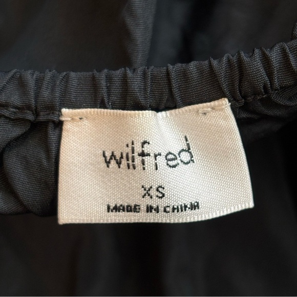 Wilfred Aritzia Opera Dress Taffeta Bow Back Puff Sleeve Babydoll Black XS - Picture 7 of 10